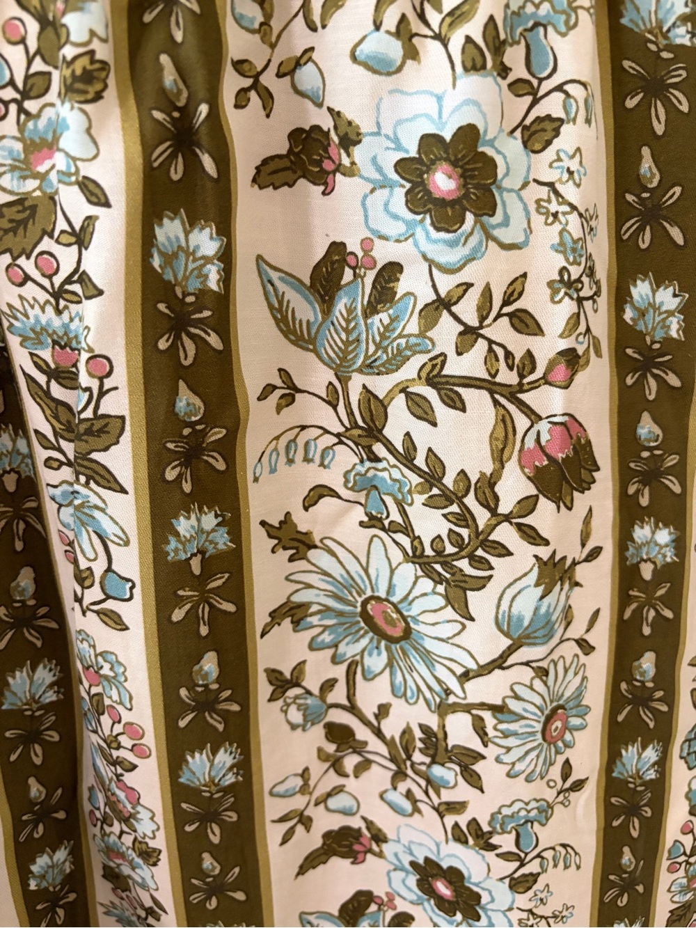 Spartina 449 Olive, Cream & Blue Floral Maxi Dress - Picture 4 of 6
